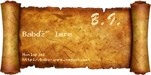 Babó Imre névjegykártya